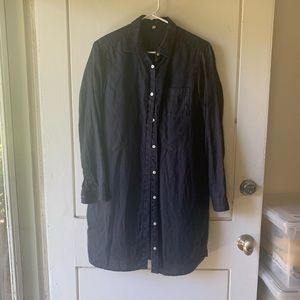 MUJI Linen Navy Shirt Dress